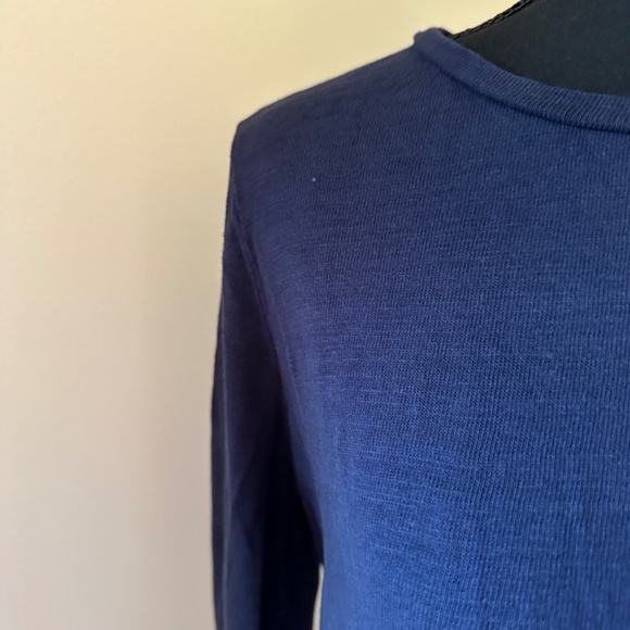 *CHARTER CLUB* Petite Navy Long Sleeve Floral Lined Top Size PM - Picture 3 of 7